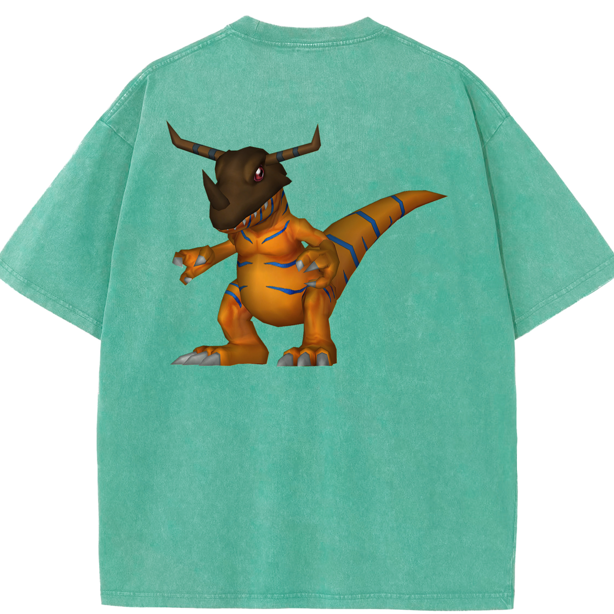 （画像用） Digimon デジタルモンスター/デジモン 綿100% ヴィンテージ風 半袖Tシャツ（背面プリント）
